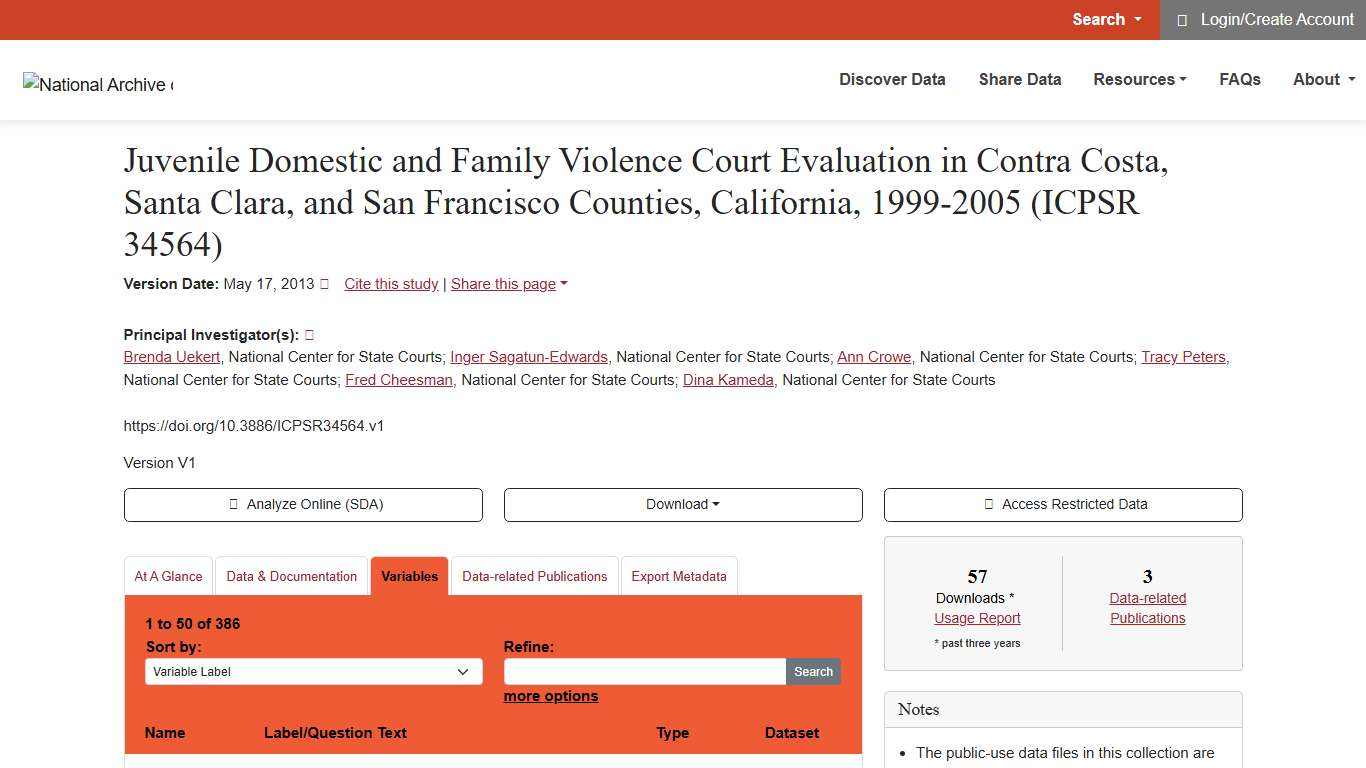 Juvenile Domestic and Family Violence Court Evaluation in Contra Costa, Santa Clara, and San Francisco Counties, California, 1999-2005
