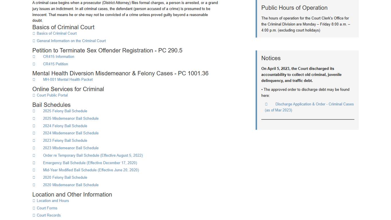 Criminal Court: Contra Costa Superior Court